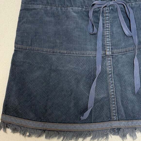 NWT Juicy Couture Corduroy Back Tie Mini Skirt - Loyal (Blue Gray) - Size L - Picture 3 of 7